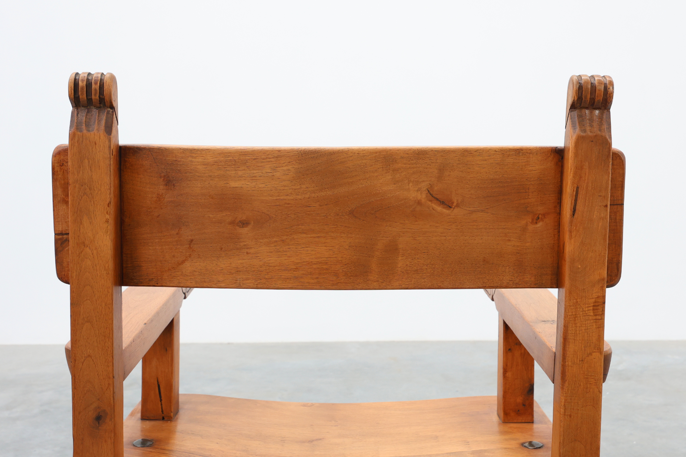 Pair of 2 Rustic carved oak side chairs, Spain ca. 1900thumbnail